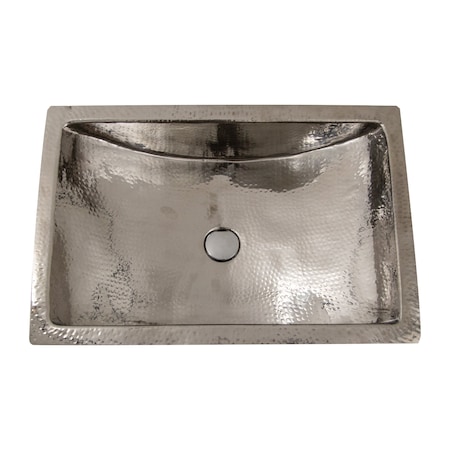Nantucket Sinks 23.75 Inch Hand Hammered Stainless Steel Bathroom Sink TRS2416